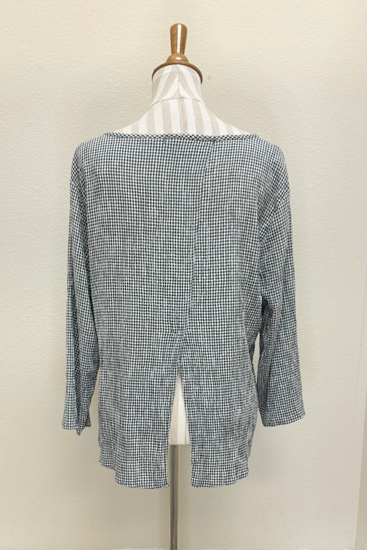 CUT LOOSE - Crinkle Check Split Back Top - 6127965