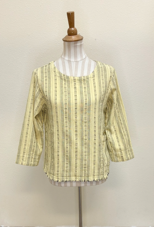 CUT LOOSE - Pinstripe Linen Pocket Top - 5147335