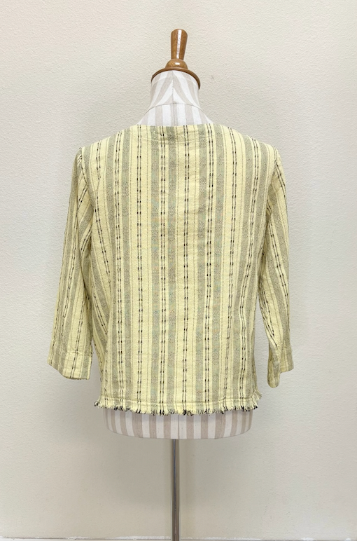 CUT LOOSE - Pinstripe Linen Pocket Top - 5147335