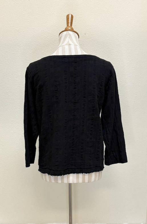 CUT LOOSE - Pinstripe Linen Pocket Top - 5147335
