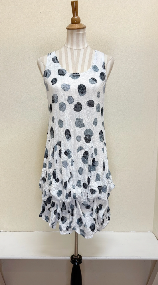 Shana Crinkle Short Bubble Dress - 25007 - WHITE