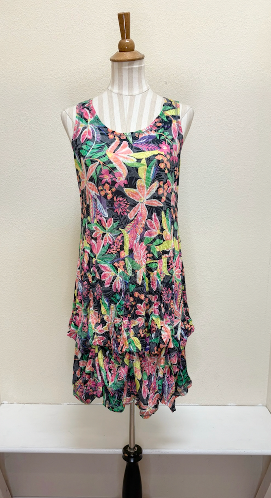 Shana Crinkle Short Bubble Dress - 25007 - FLORAL