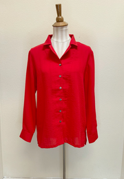 Fridaze AA387 - Emma Linen Blouse  - STRAWBERRY