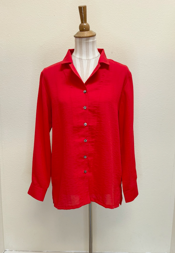 Fridaze AA387 - Emma Linen Blouse  - STRAWBERRY