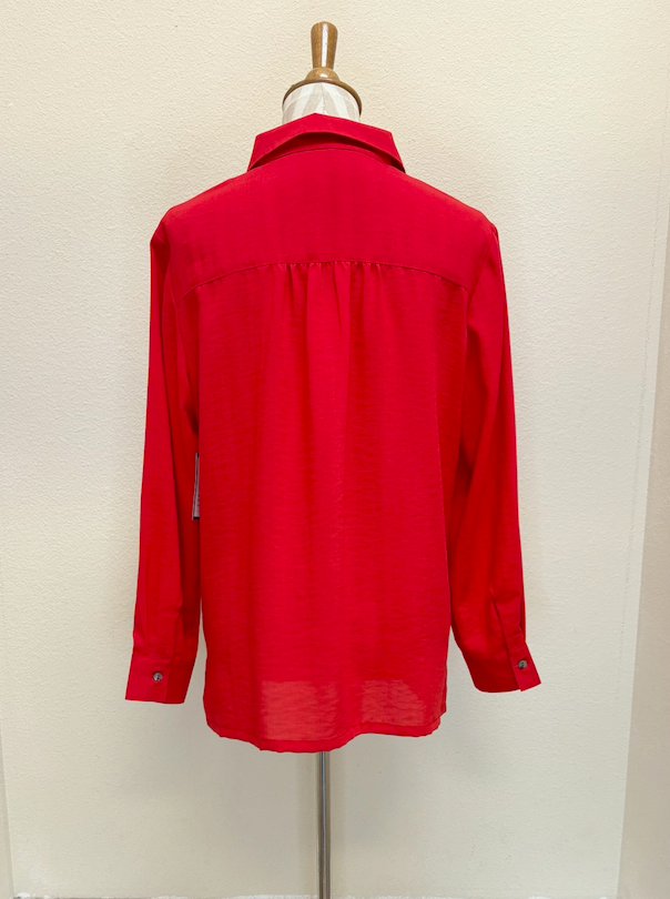 Fridaze AA387 - Emma Linen Blouse  - STRAWBERRY