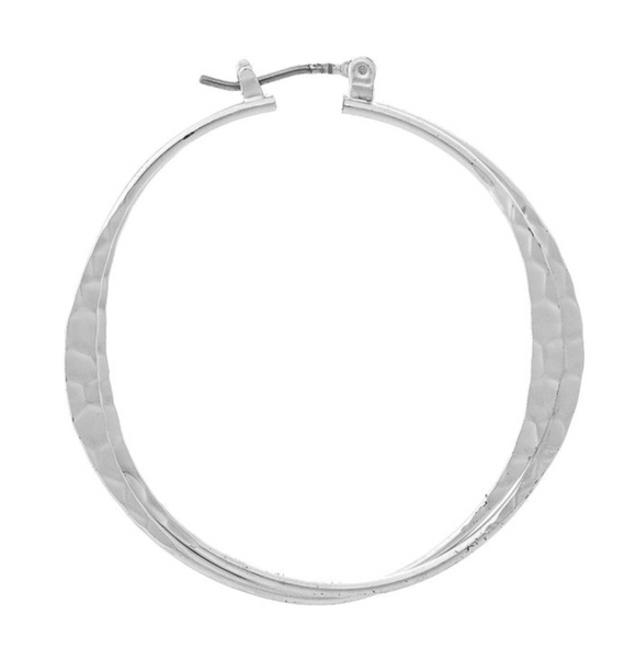 RAIN Silver Double Layer Wire Hoop Earring
