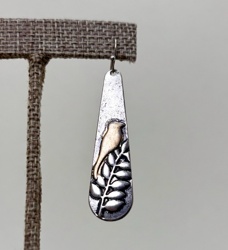 RAIN Two Tone Songbird In A Tree Earring