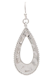 RAIN Silver Hammered Open Teardrop Earring