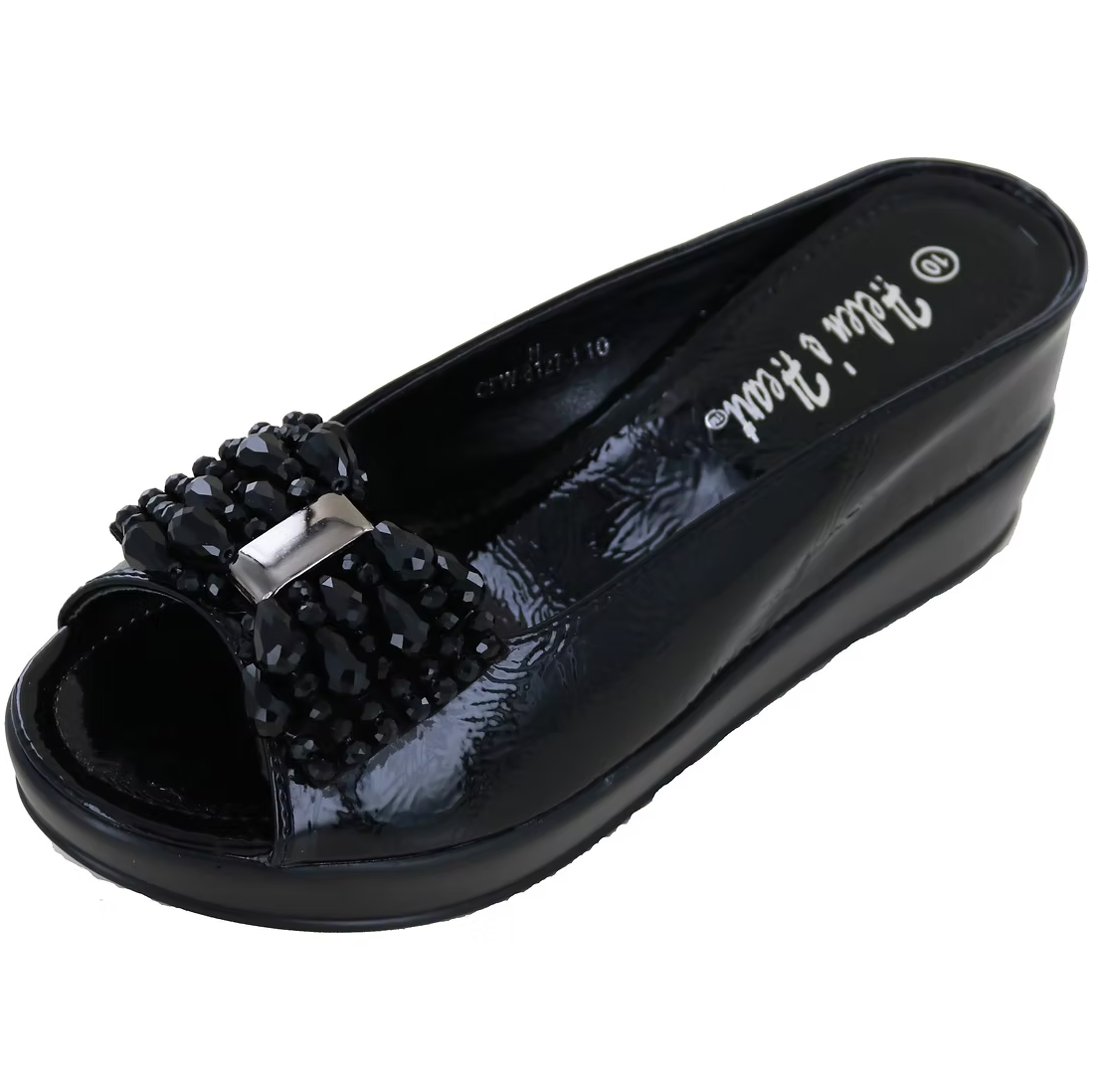 Helens Heart Party Bow Slide Shoe - 8127-50 BLACK