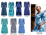 Alquema 3/4 Sleeve Smash Pocket  Dress - BLUE GALAXY