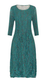 Alquema 3/4 Sleeve Smash Pocket  Dress - PEACOCK SCROLL