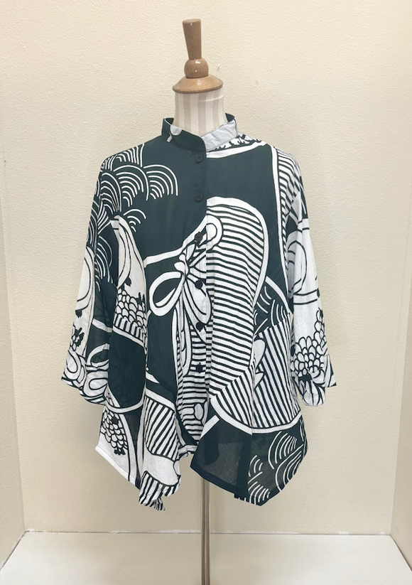 Yasuko Mao Collar Jacket - Obi - CHARCOAL