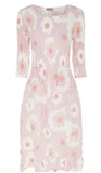 Alquema 3/4 Sleeve Smash Pocket  Dress - PALE PINK FLOWER SPOT