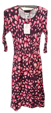 Alquema 3/4 Sleeve Smash Pocket  Dress - PLUM PETALS