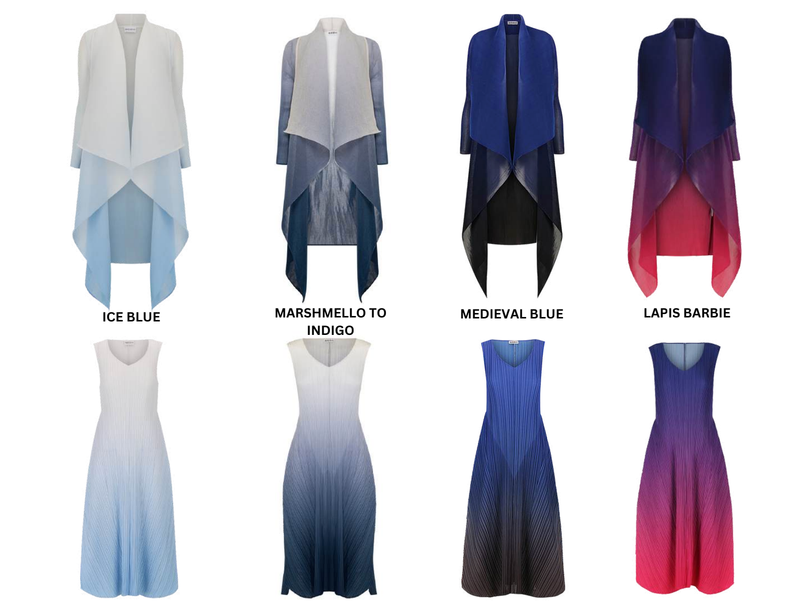Alquema Long Collare Coat - MARSHMELLO TO INDIGO