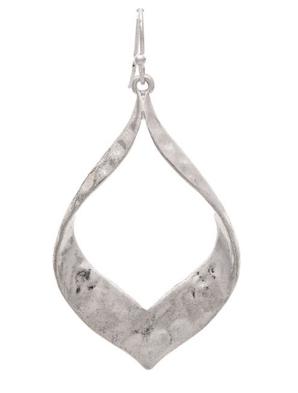 RAIN Silver Twist Edge Ellipse Earring