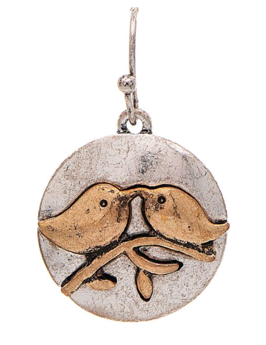 RAIN Two Tone Lovebirds Earring