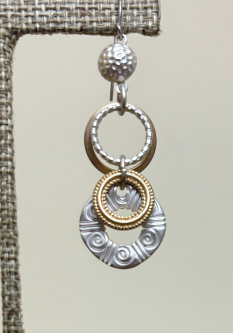 RAIN DC Two Tone Textured Layer Circles Earring