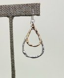 RAIN Shiny Two Tone Double Teardrop Earring