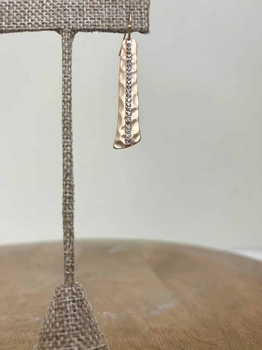 RAIN Gold Crystal Line Bar Earring