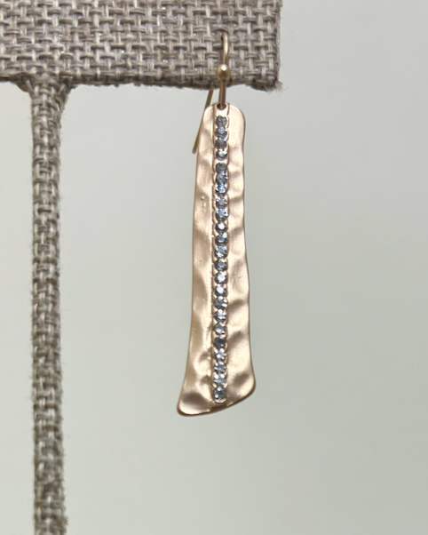 RAIN Gold Crystal Line Bar Earring