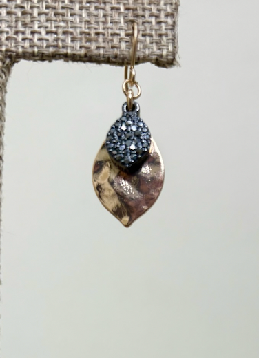 RAIN Gold Hem Layered Pave Drop Earring