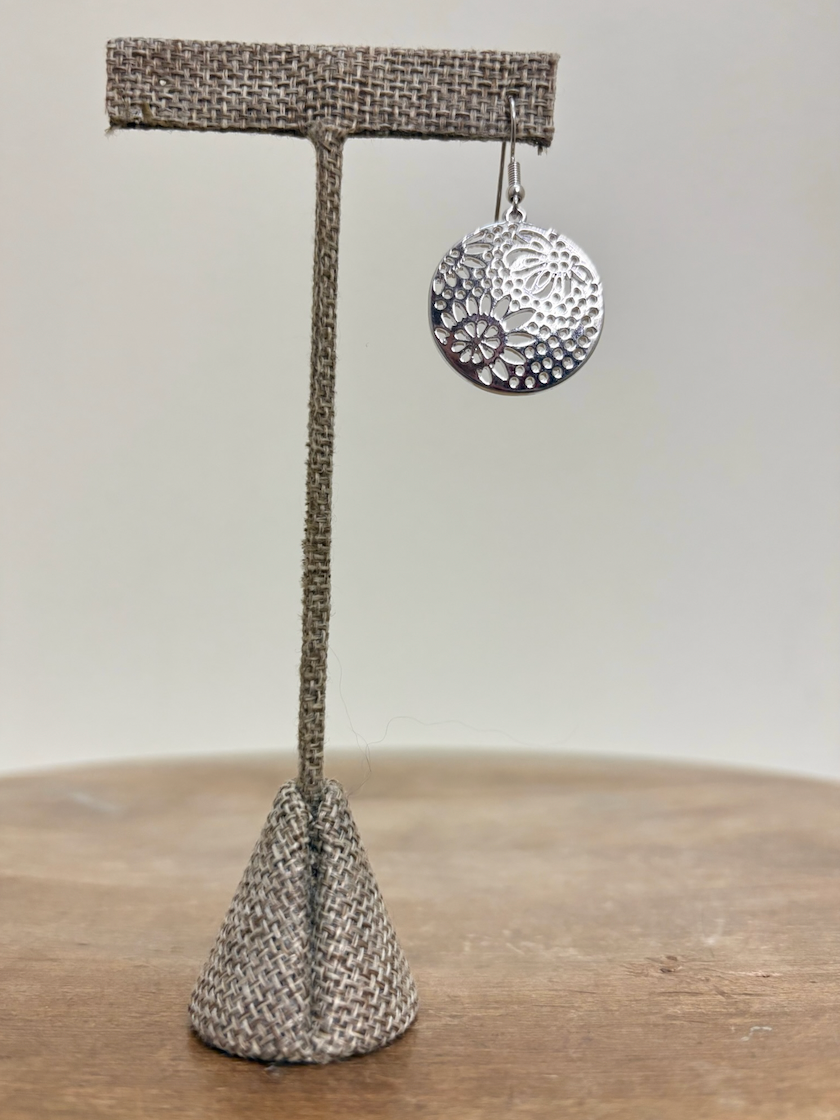 RAIN DC Silver Open Flower Design Earring