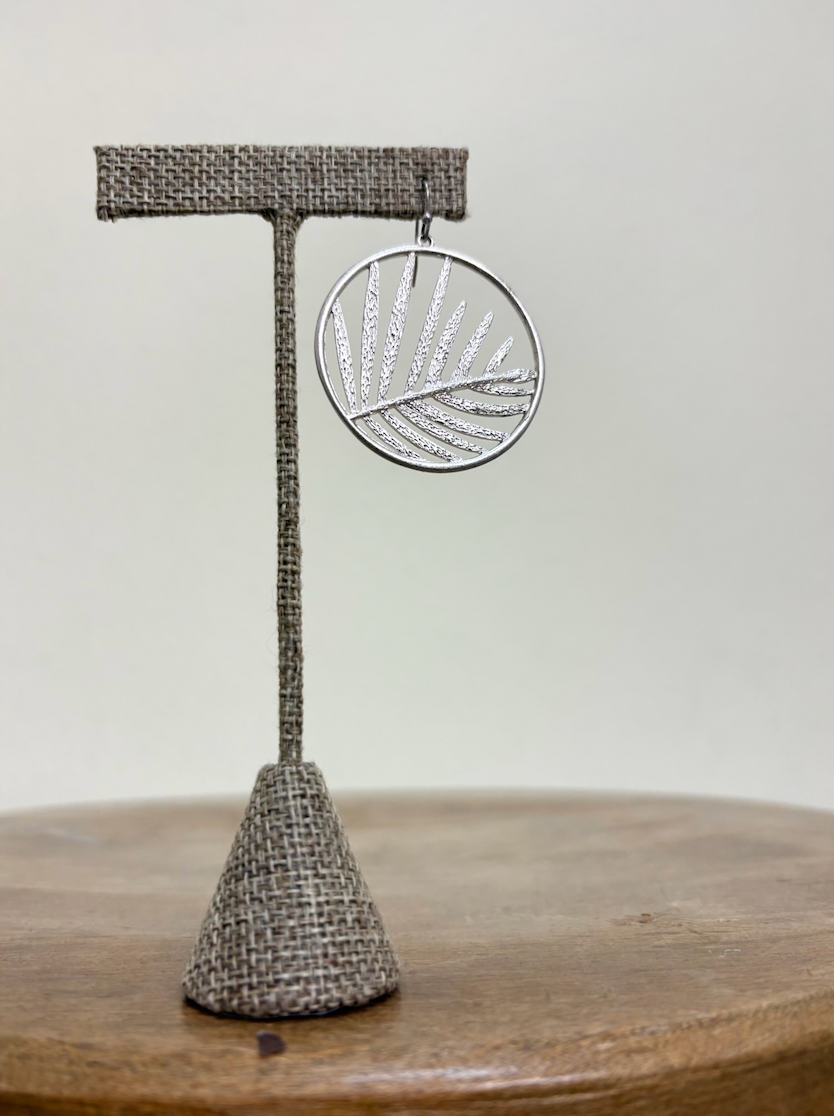 RAIN Silver Leafy Hoop Earring