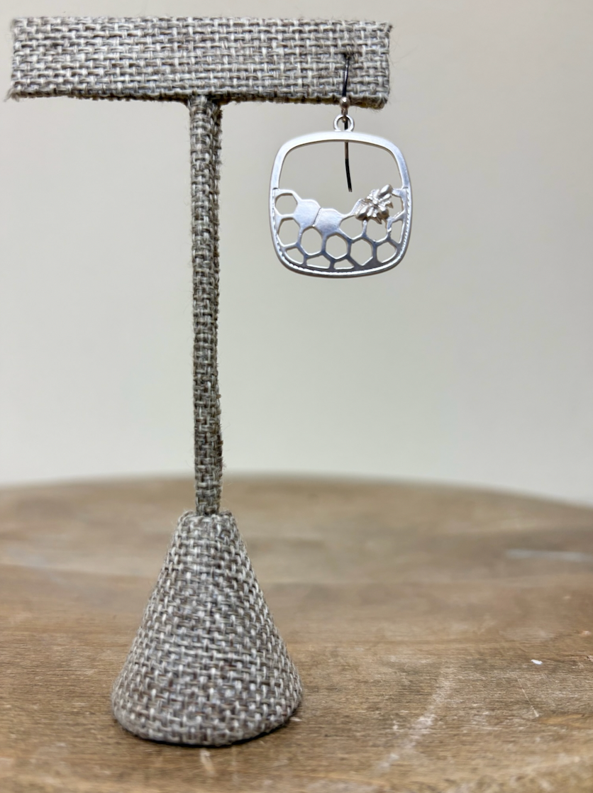 Takobia Silver Honeycomb Earring