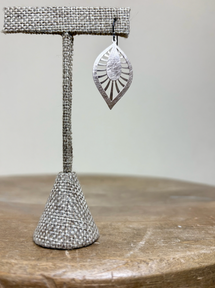 Takobia Silver Teardrop Cut Out Earring
