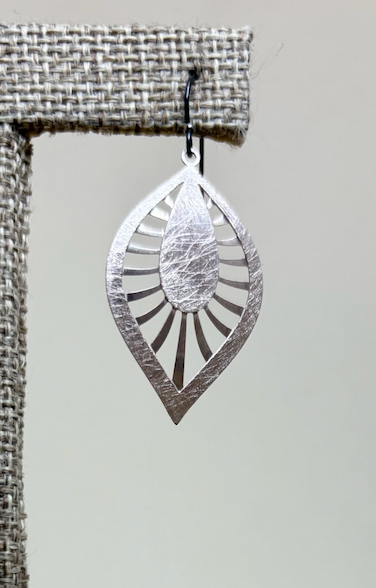 Takobia Silver Teardrop Cut Out Earring