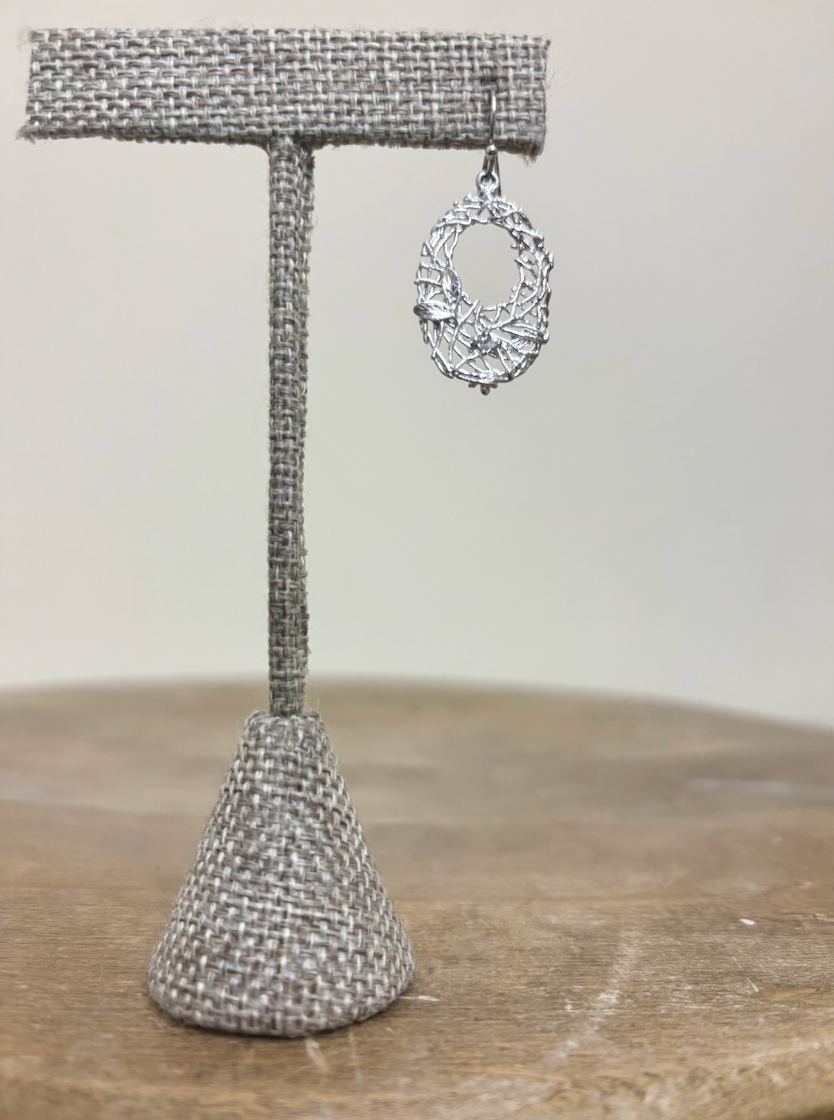 Takobia Silver Leaf Weave Earring