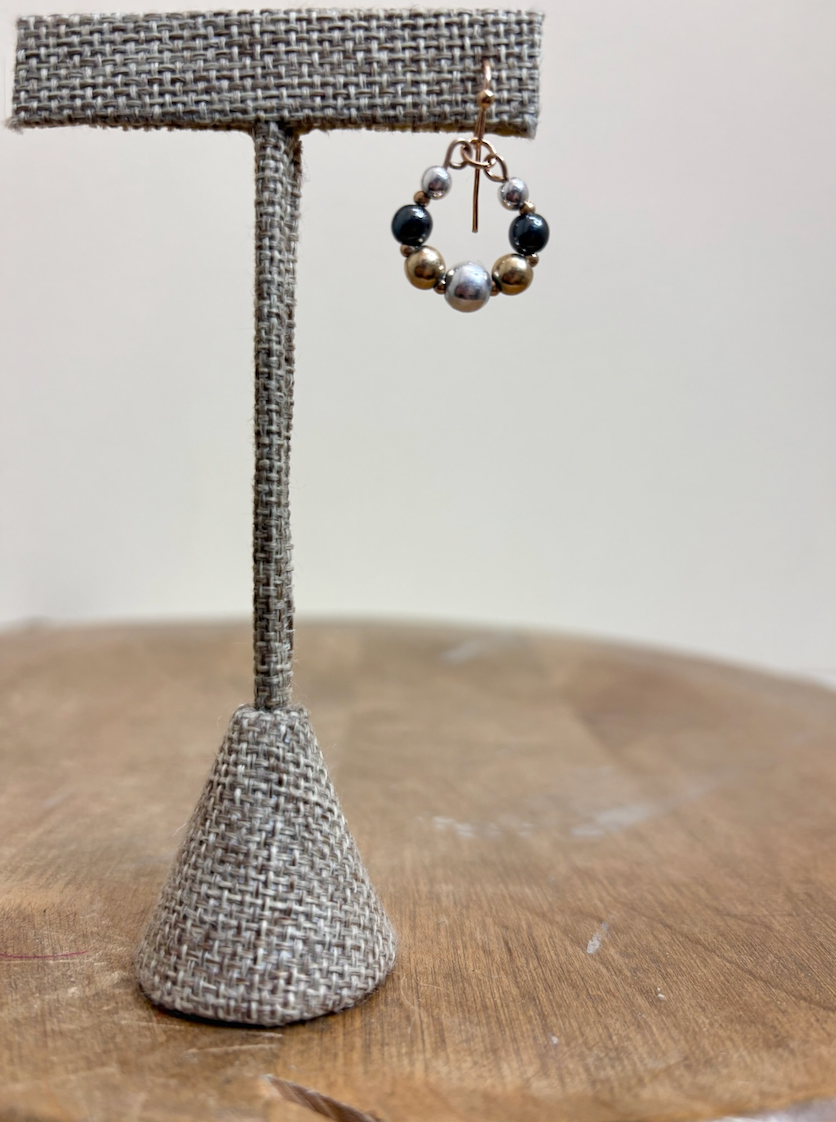 RAIN Multimetal Beads Hoop Earring