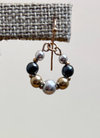 RAIN Multimetal Beads Hoop Earring
