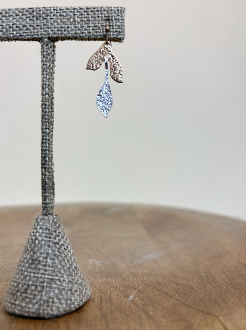 RAIN Two Tone Leaf Dangle Earring