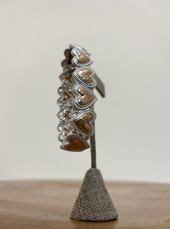 RAIN Two Tone Layered Hearts Bracelet