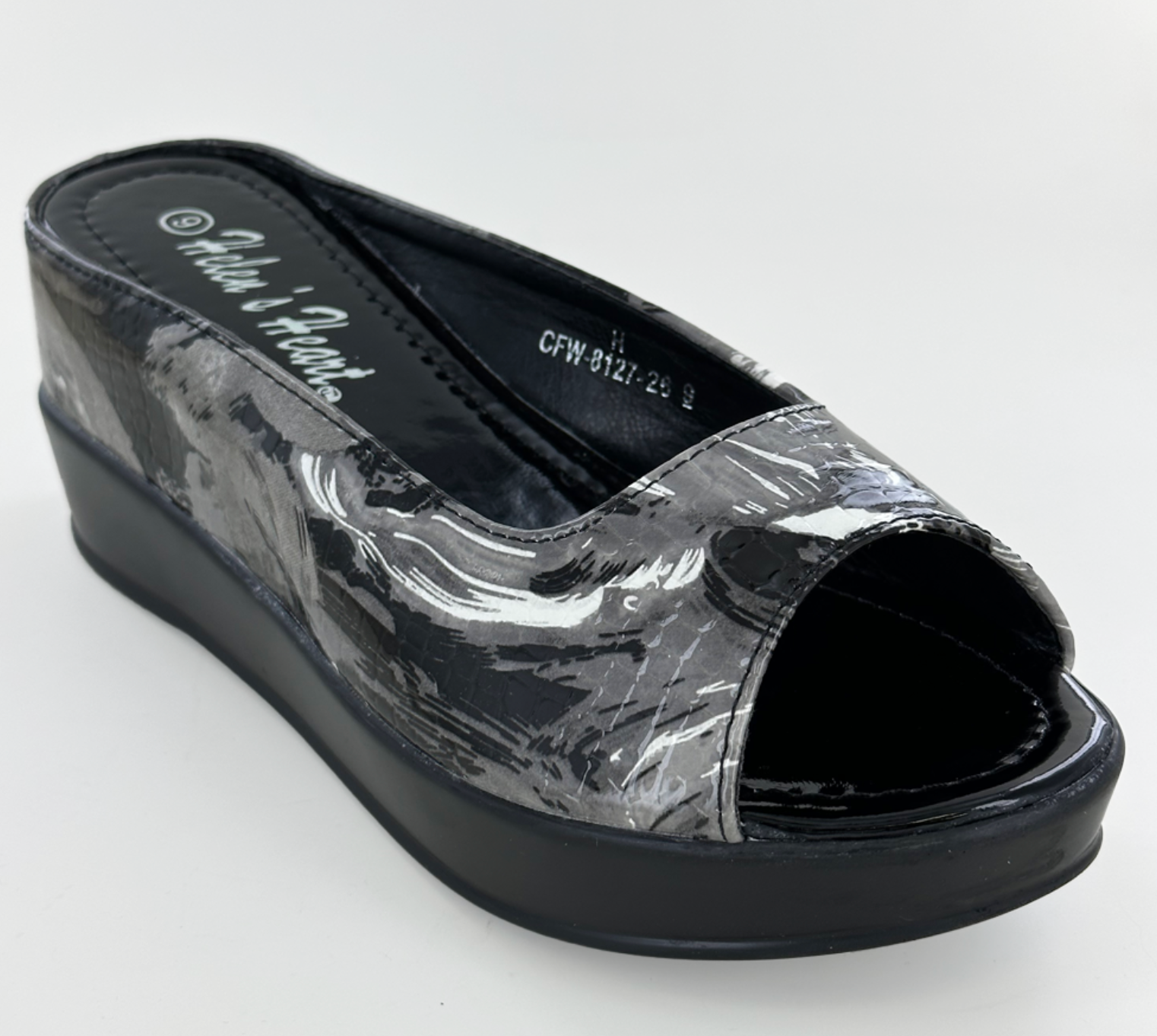 Helens Heart Slide Shoe - 8127-26 BLACK