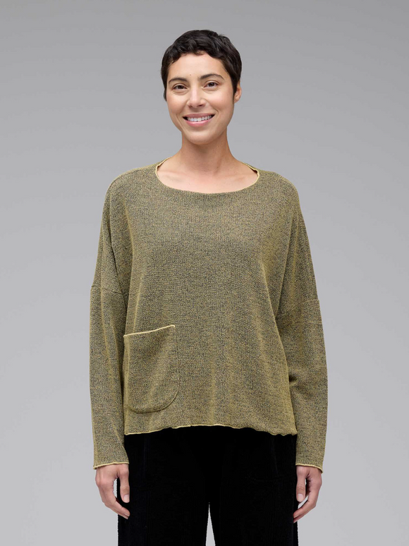 CUT LOOSE Marled Sweater Knit O/S Pocket Pullover - 6707625