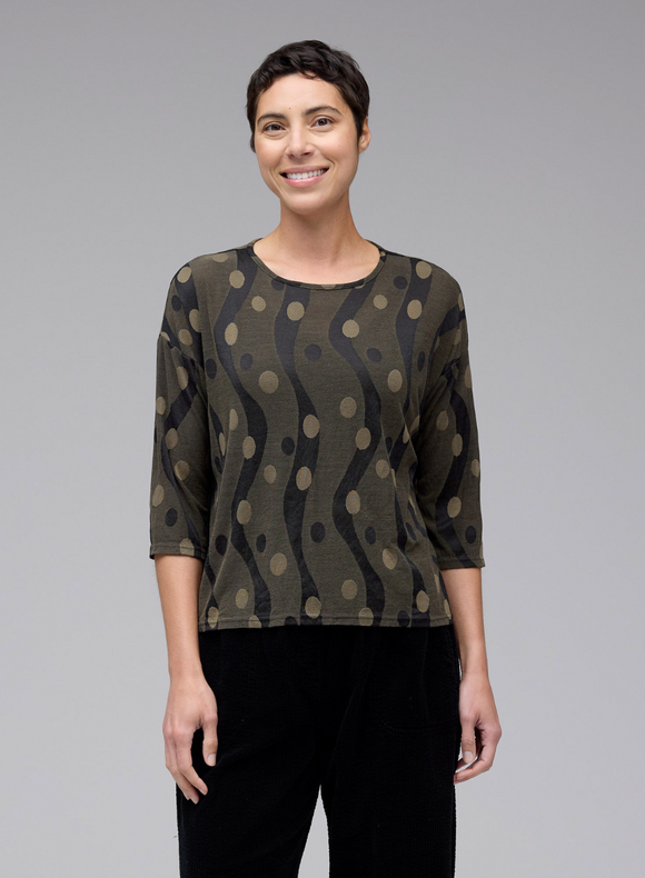 CUT LOOSE Dot Jacquard Drop Shoulder Tee - 6006112