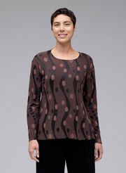 CUT LOOSE Dot Jacquard Long Sleeve Swing Tee - 6007174