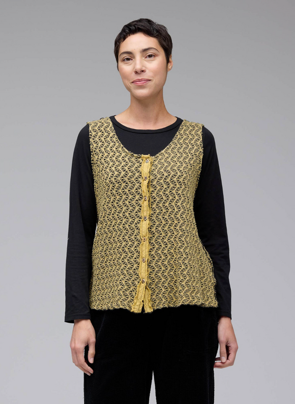 CUT LOOSE Blk/Nat Crochet Vest - 0125665