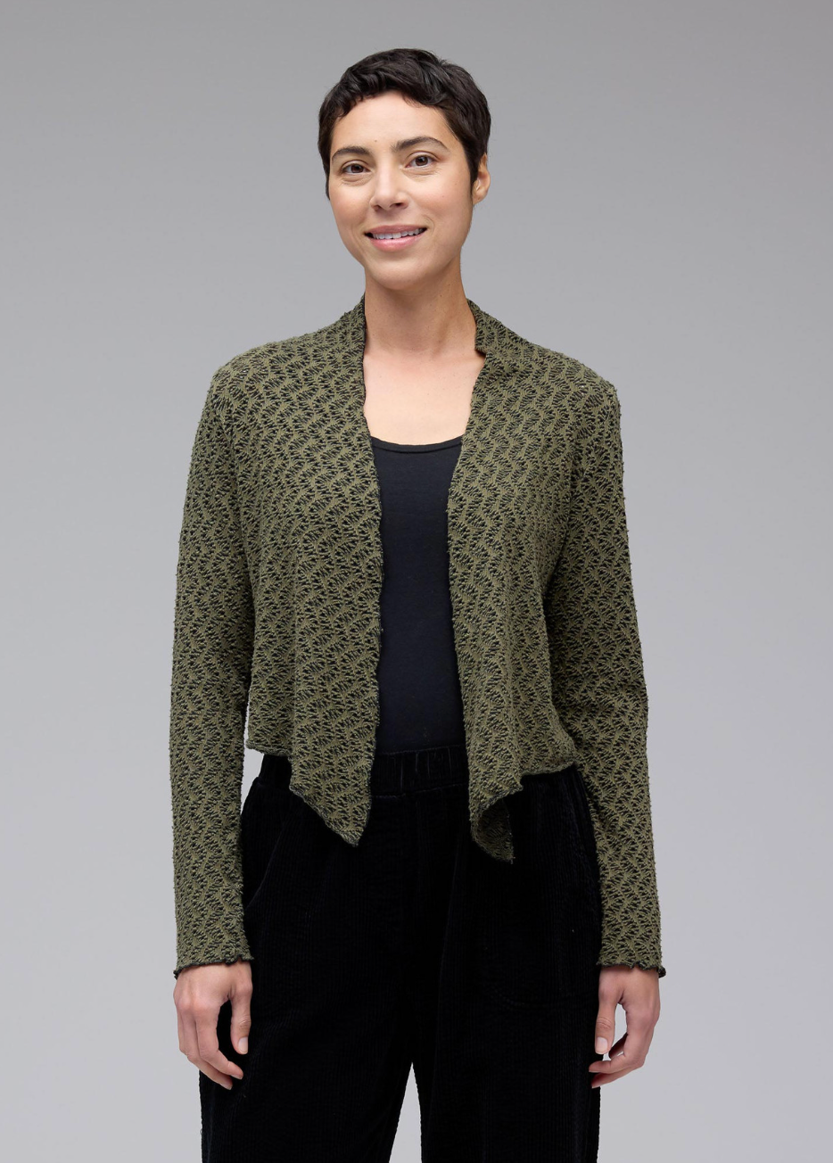 CUT LOOSE Blk/Nat Crochet Cropped Cardigan - 0127388