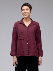 CUT LOOSE Fall Parachute Aline Slit Blouse - 6386984