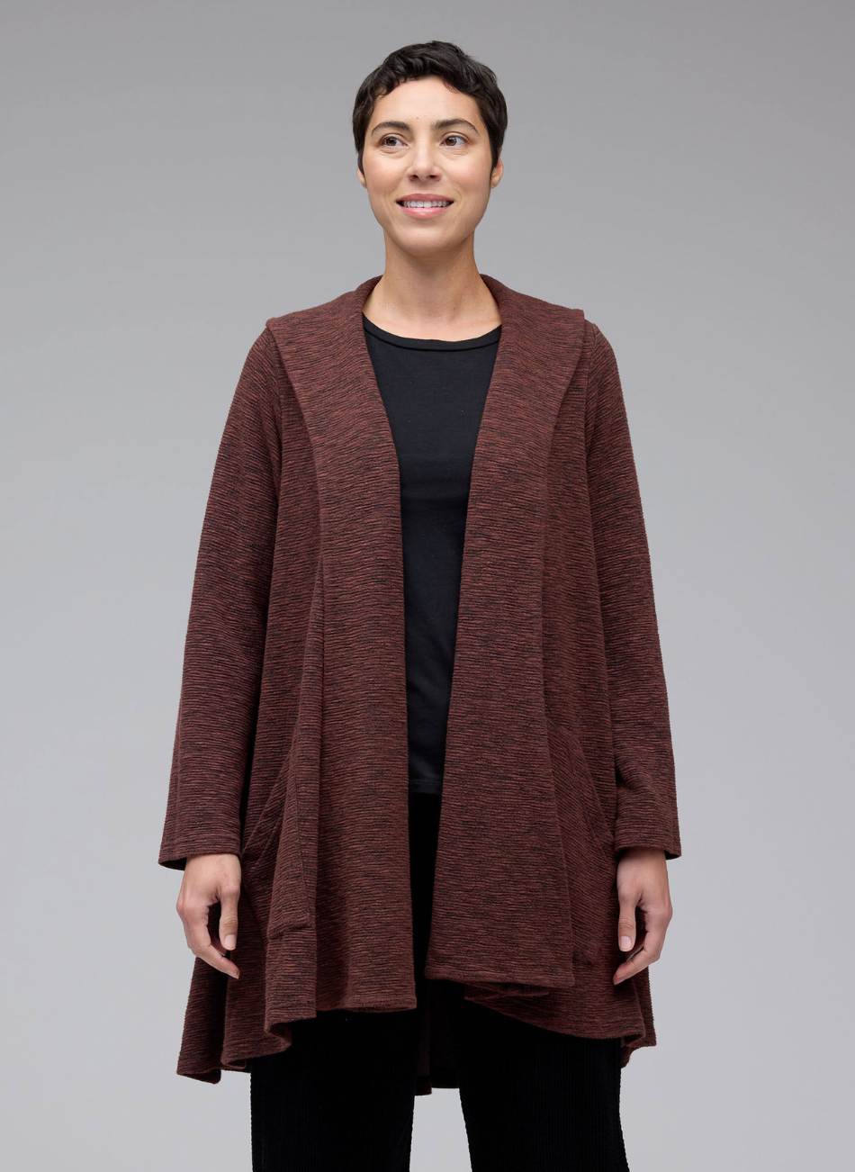CUT LOOSE Crimped Fabric Swing Coat - 6548783