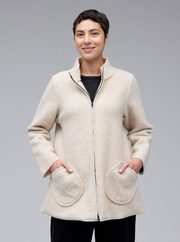 CUT LOOSE Boiled Wool Zip Swing Jacket - 3988902
