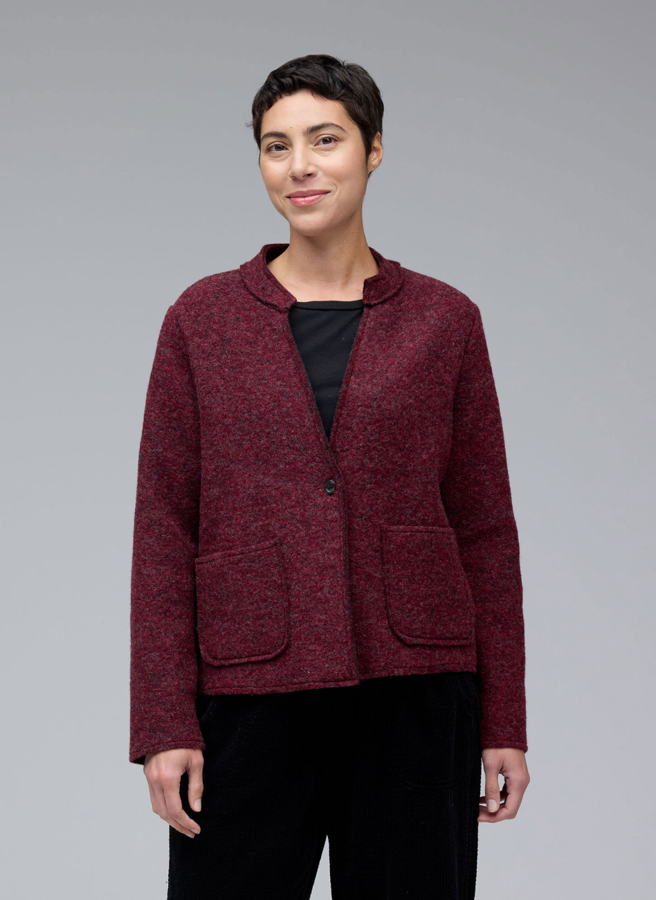 CUT LOOSE Boiled Wool Crop Aline Jacket - 3988287