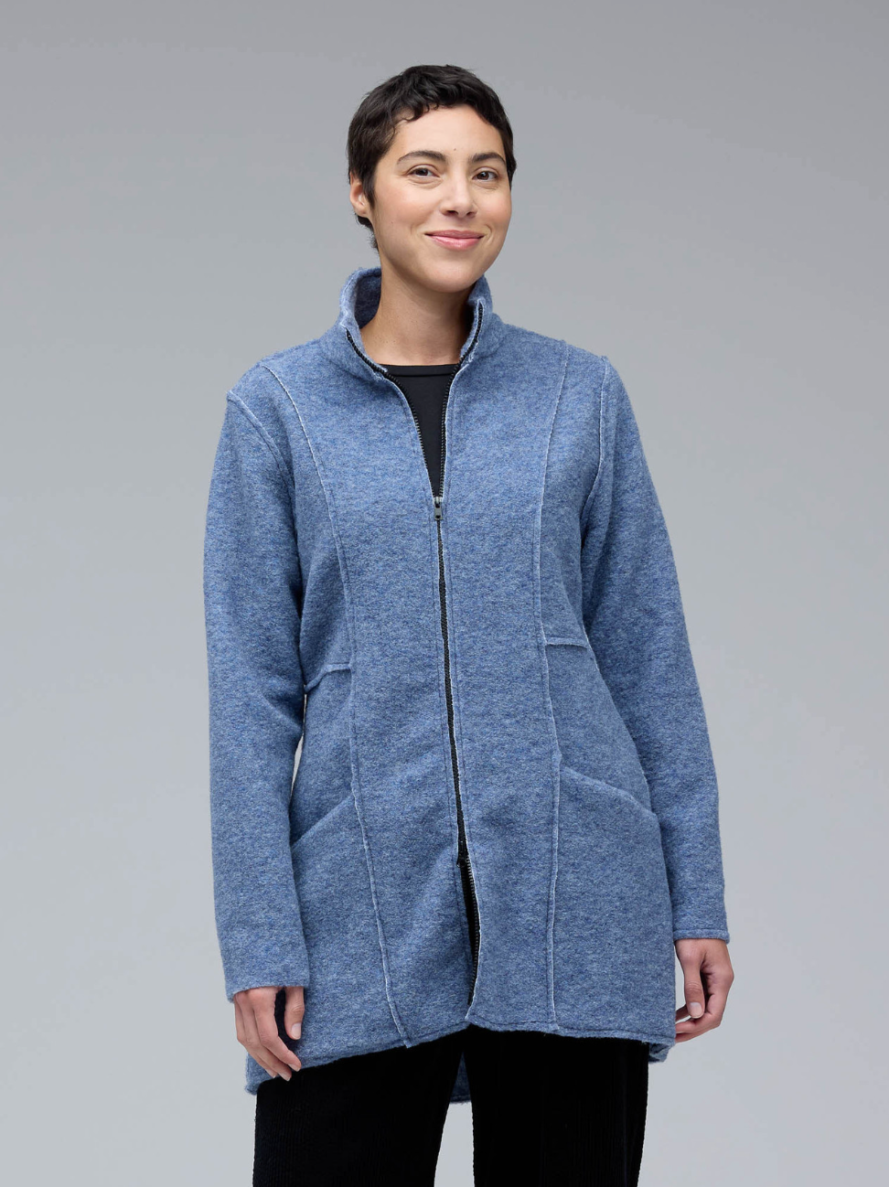 CUT LOOSE Boiled Wool Zip Jacket - 3988526