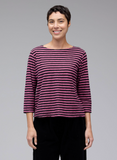CUT LOOSE Black Stripe 3/4 Sleeve Boatneck Tee - 5755060