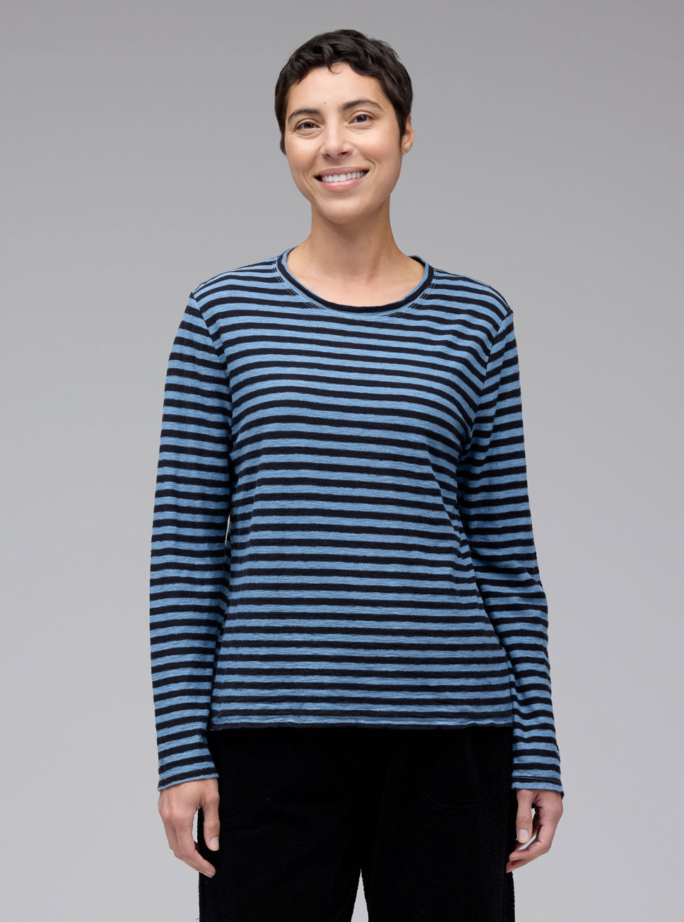 CUT LOOSE Black Stripe Long Sleeve Easy Tee - 5756611