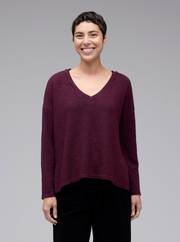 CUT LOOSE Crimped Fabric Deep V-Top - 6546501